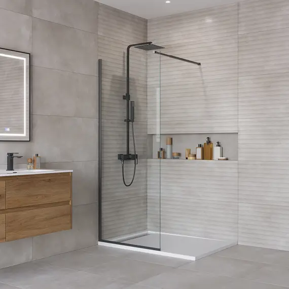 Душевая перегородка BelBagno KRAFT-L-1/C-NERO