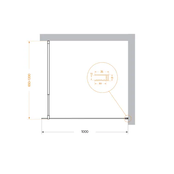 Душевая перегородка BelBagno KRAFT-L-1/C-NERO