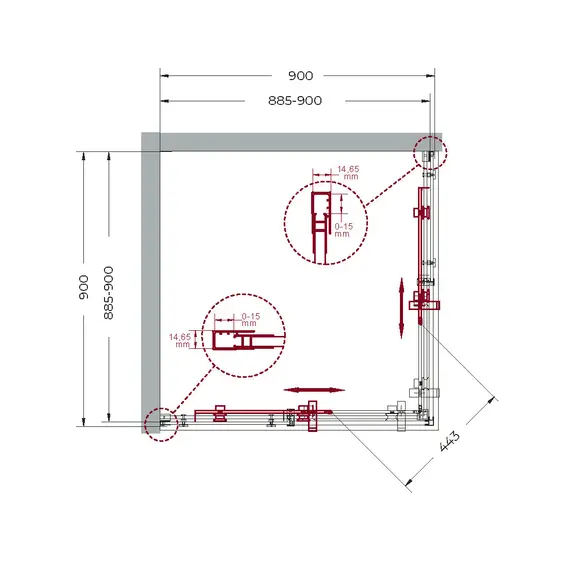 Душевой уголок BelBagno MARINO-A-2/-C-CR