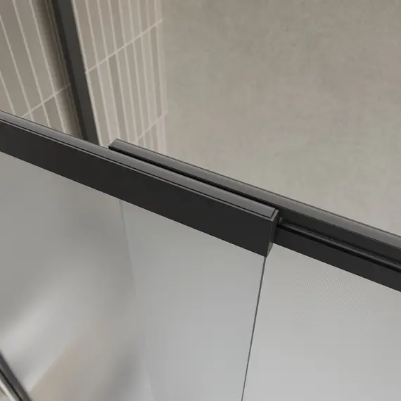 Душевая шторка на ванну BelBagno LUCE-VF-11-90/145-P-NERO рифленое