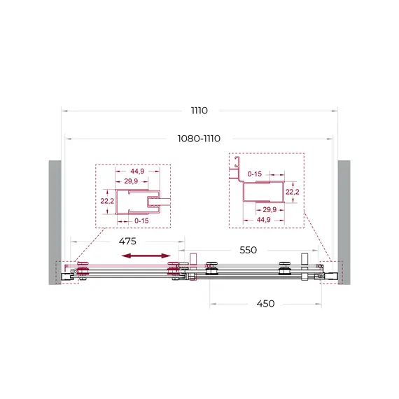 Душевая дверь BelBagno MARINO-2-BF-1/-C-GM