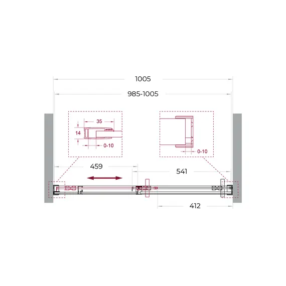 Душевая дверь BelBagno SOFT_CLOSE-1-BF-1/-C-GM