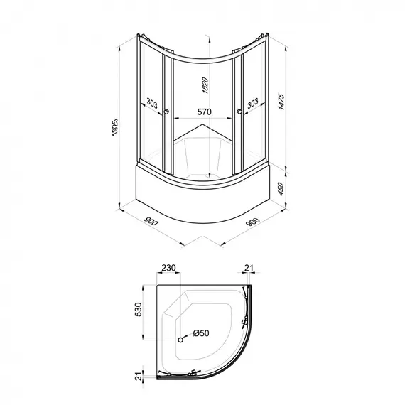 Душевое ограждение Triton ВЕЛЬВЕТ Б высокий поддон 90х90