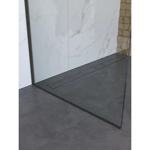 Душевая перегородка BelBagno UNO-L-1-TB/-C-GM прозр/оруж.сталь