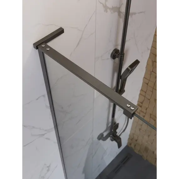 Душевая перегородка BelBagno UNO-L-1-TB/-C-GM прозр/оруж.сталь