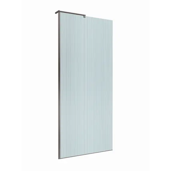 Душевая перегородка BelBagno UNO-L-1-TB-90/100-FL-GM рифленое/оруж.сталь