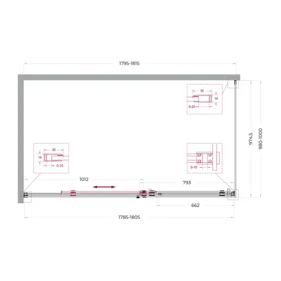 Душевой уголок BelBagno SOFT_CLOSE-2-A/AH-1/-C-GM