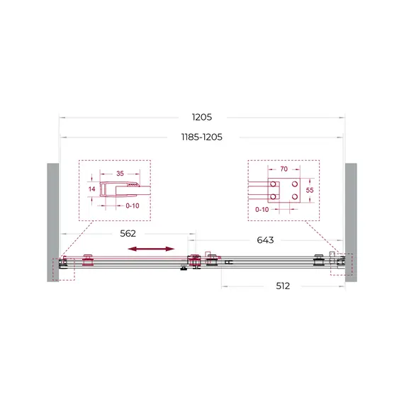 Душевая дверь BelBagno SOFT_CLOSE-2-BF-1/-C-GM