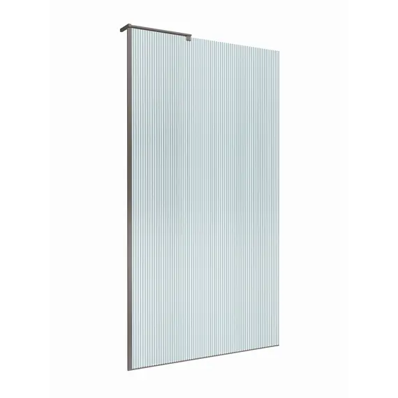 Душевая перегородка BelBagno UNO-L-1-TB-90/100-FL-GM рифленое/оруж.сталь