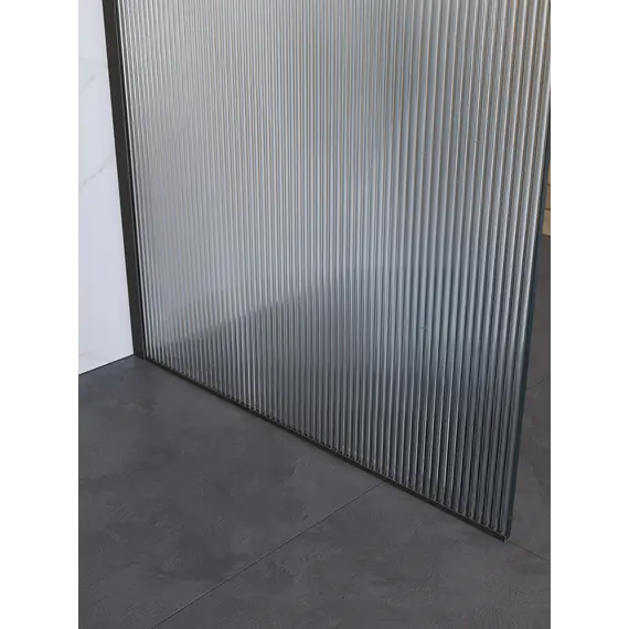 Душевая перегородка BelBagno UNO-L-1-TB-90/100-FL-GM рифленое/оруж.сталь