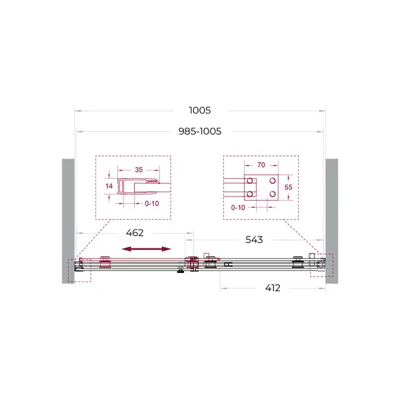 Душевая дверь BelBagno SOFT_CLOSE-2-BF-1/-C-GM