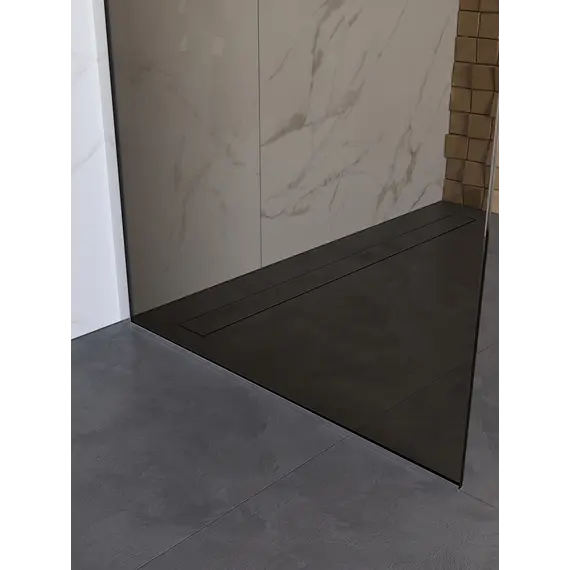 Душевая перегородка BelBagno UNO-L-1-TB-90/100-BR-Cr тонир/хром