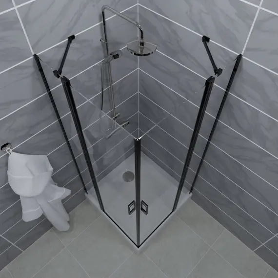 Душевое ограждение Triton "ТАУ-БЛЭК" (низкий  поддон) квадрат 90х90