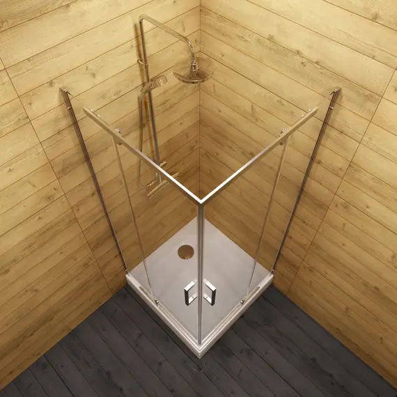 Душевое ограждение Triton "КАППА-ХРОМ" (низкий  поддон) квадрат 90х90