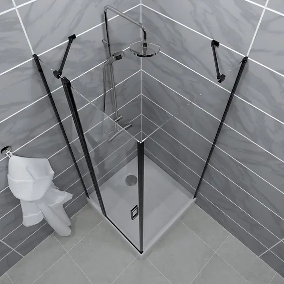 Душевое ограждение  Triton "ЙОТА-БЛЭК" (низкий поддон) 90х90 квадрат