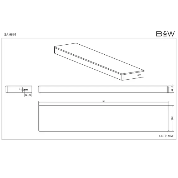 Полка Black & White GA-9615GM