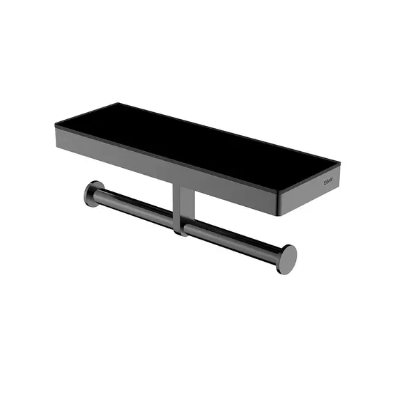 Полка и двойной держатель для туалетной бумаги Black & White GA-9622GM