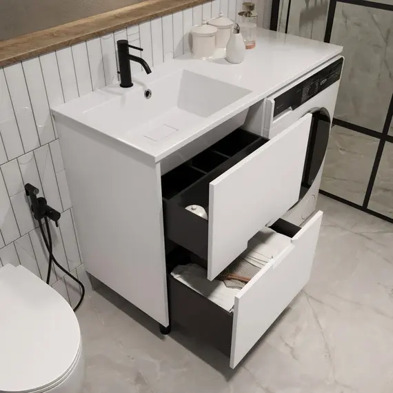 Тумба 1Marka Maid 38Н/58Н 2ящика белый