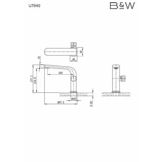 Смеситель для раковины Black&White U7640GM