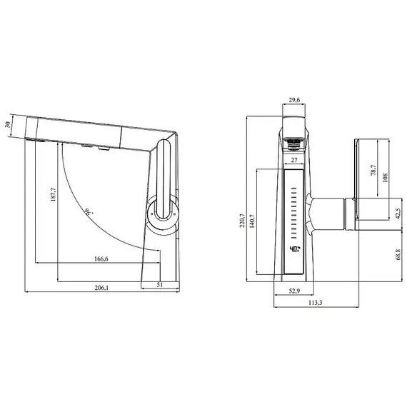 Смеситель для раковины Black&White SD3029B