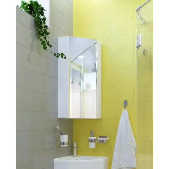 Зеркало-шкаф угловой  1Marka Penta 43П 1д. с зеркалом, белый глянец