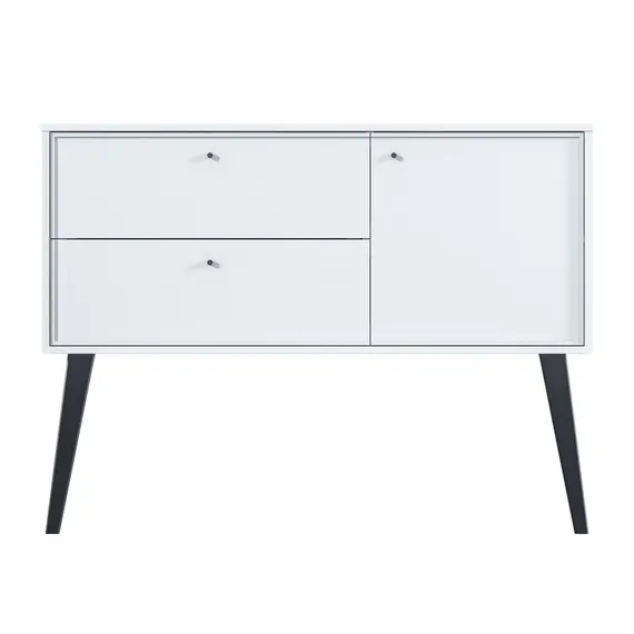 Тумба со столешницей 1 Marka Goat 120х50 (2ящ-1дверца) эмаль белая/бук черный