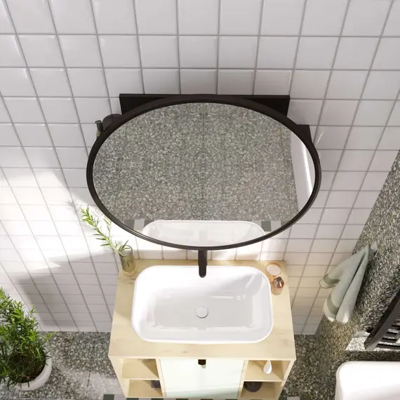 Зеркало 1Marka Mystery 800П 2п монолит найт круглое (с полками)