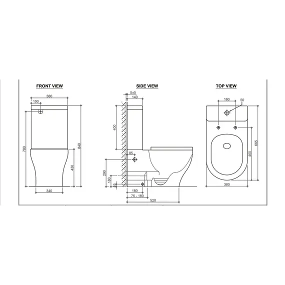 Унитаз керамический Black&White W-7792