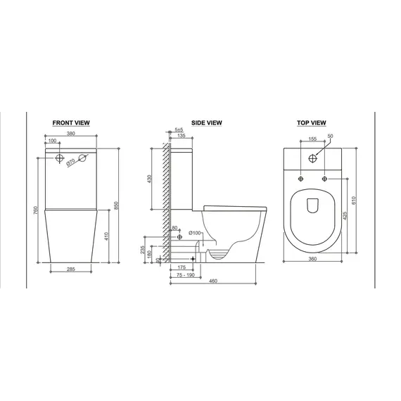Унитаз керамический Black&White W-7793