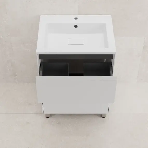 Тумба напольная Style line  "ЛИМА" эмаль, с раковиной LINE , 2 ящ., PLUS, белый матовый