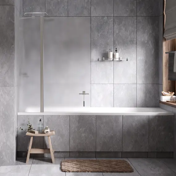 Стеклянная шторка WasserKRAFT Berkel матовая/хром