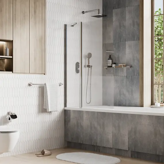 Стеклянная шторка WasserKRAFT Berkel 48P01 прозрачное/хром