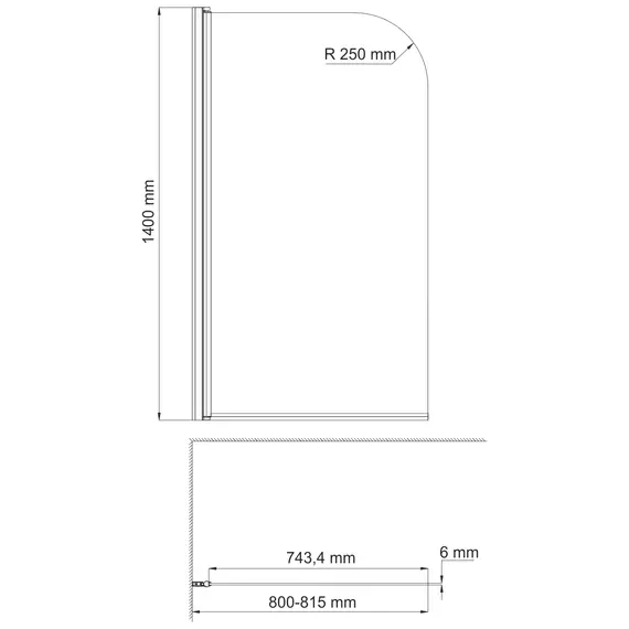 Стеклянная шторка WasserKRAFT Leine  белый