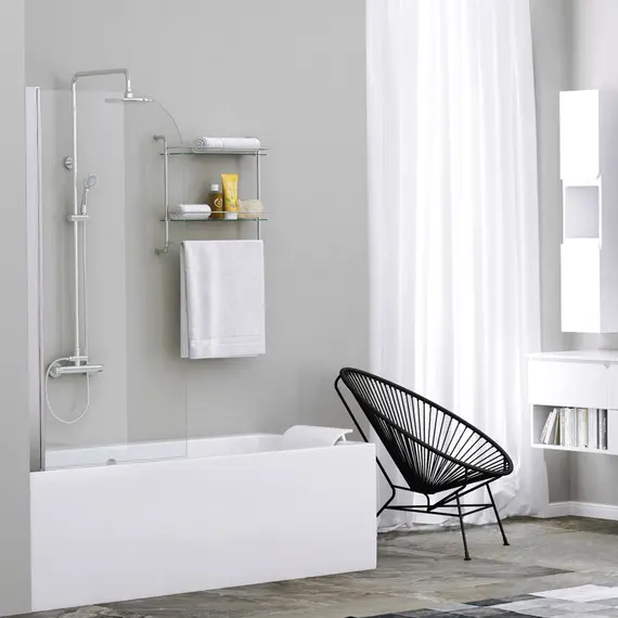 Стеклянная  шторка WasserKRAFT Leine хром