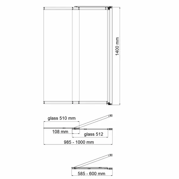 Стеклянная шторка WasserKRAFT Main матовое/хром