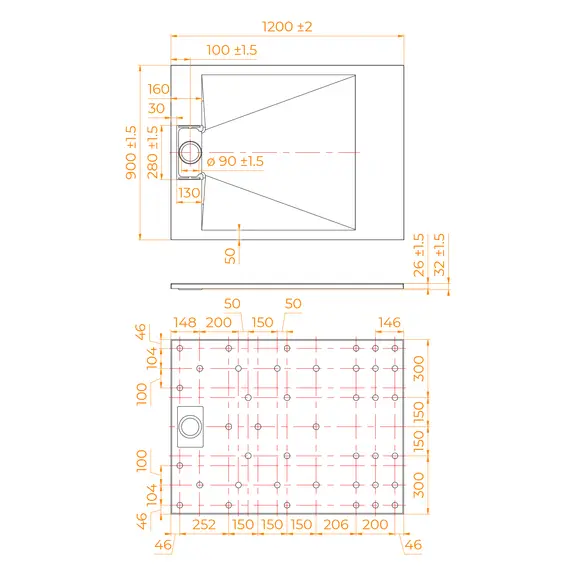 Душевой поддон прямоугольный RGW TUS-B Черный