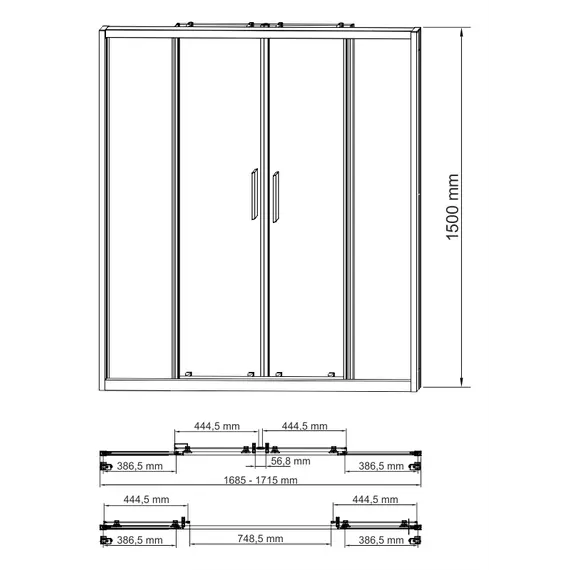 Стеклянная шторка WasserKRAFT Lippe 45S02-170   170х150