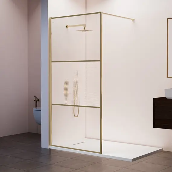 Душевая перегородка RGW WA-09Gb ребристое/золото
