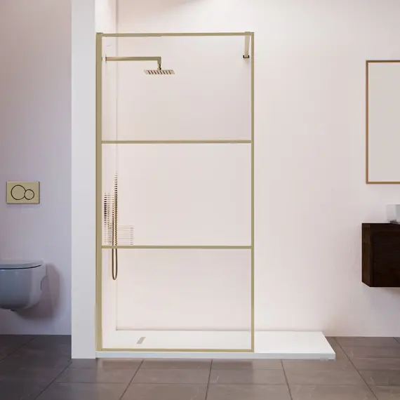 Душевая перегородка RGW WA-09Gb ребристое/золото