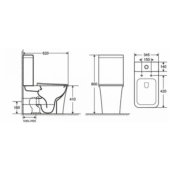Унитаз напольный CeramaLux 11222-1A