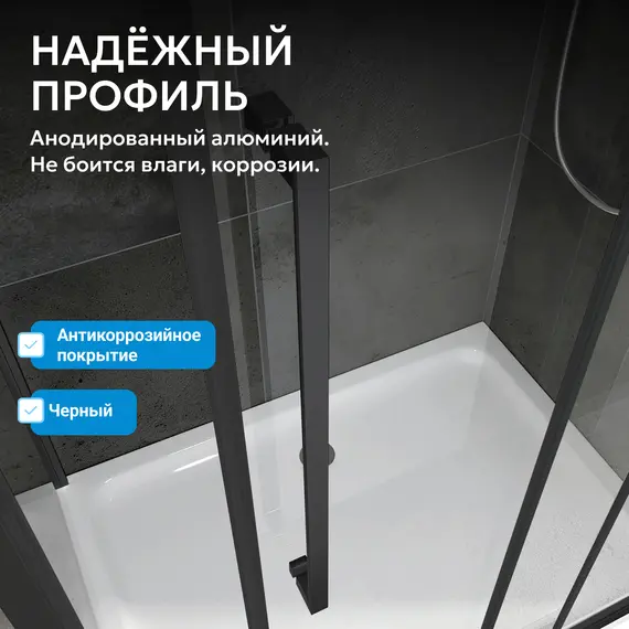 Душевая дверь ABBER Schwarzer Diamant прозрачное/черный