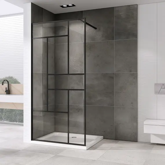 Душевая перегородка ABBER Immer Offen прозрачное/черный/6мм