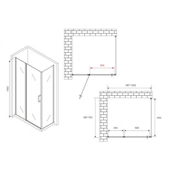 Душевой уголок ABBER Sonnenstrand прозр/хром