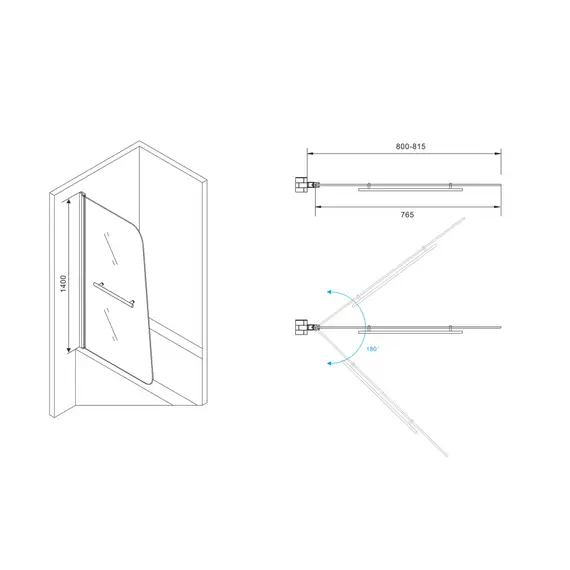 Шторка на ванну ABBER Ewiges Wasser AG50080B