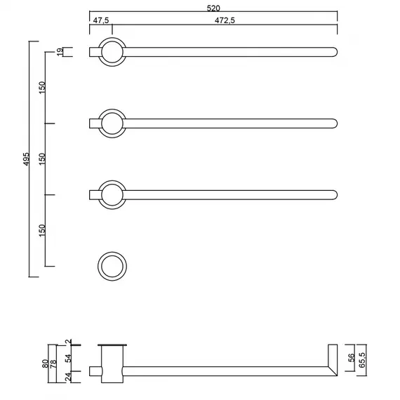 Полотенцесушитель электрический ABBER Charme AH4003 хром
