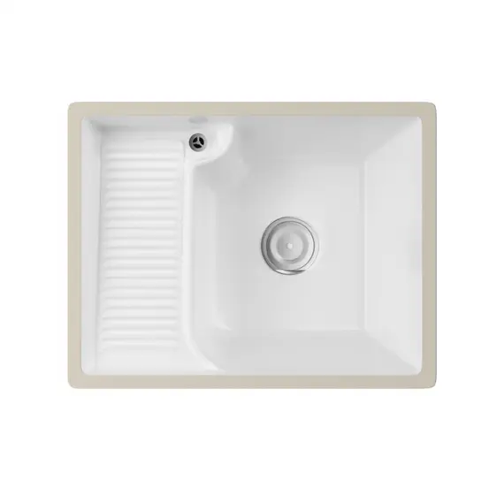 Раковина на стиральную машину встраиваемая снизу ABBER Rechteck AC2225L белая