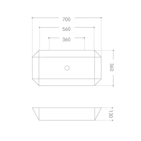 Раковина накладная ABBER Rechteck AC2218 белая