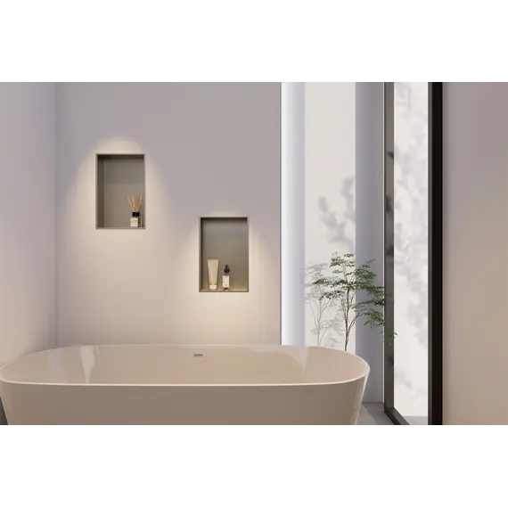 Скрытая настенная ниша из нержавеющей стали ABBER Nischen AN3001BST, сталь брашированная