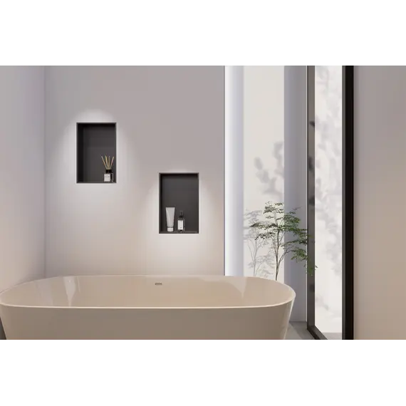 Скрытая настенная ниша из нержавеющей стали ABBER Nischen AN3001NG, никель