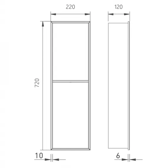 Скрытая настенная ниша из нержавеющей стали ABBER Nischen AN3002MB черная матовая